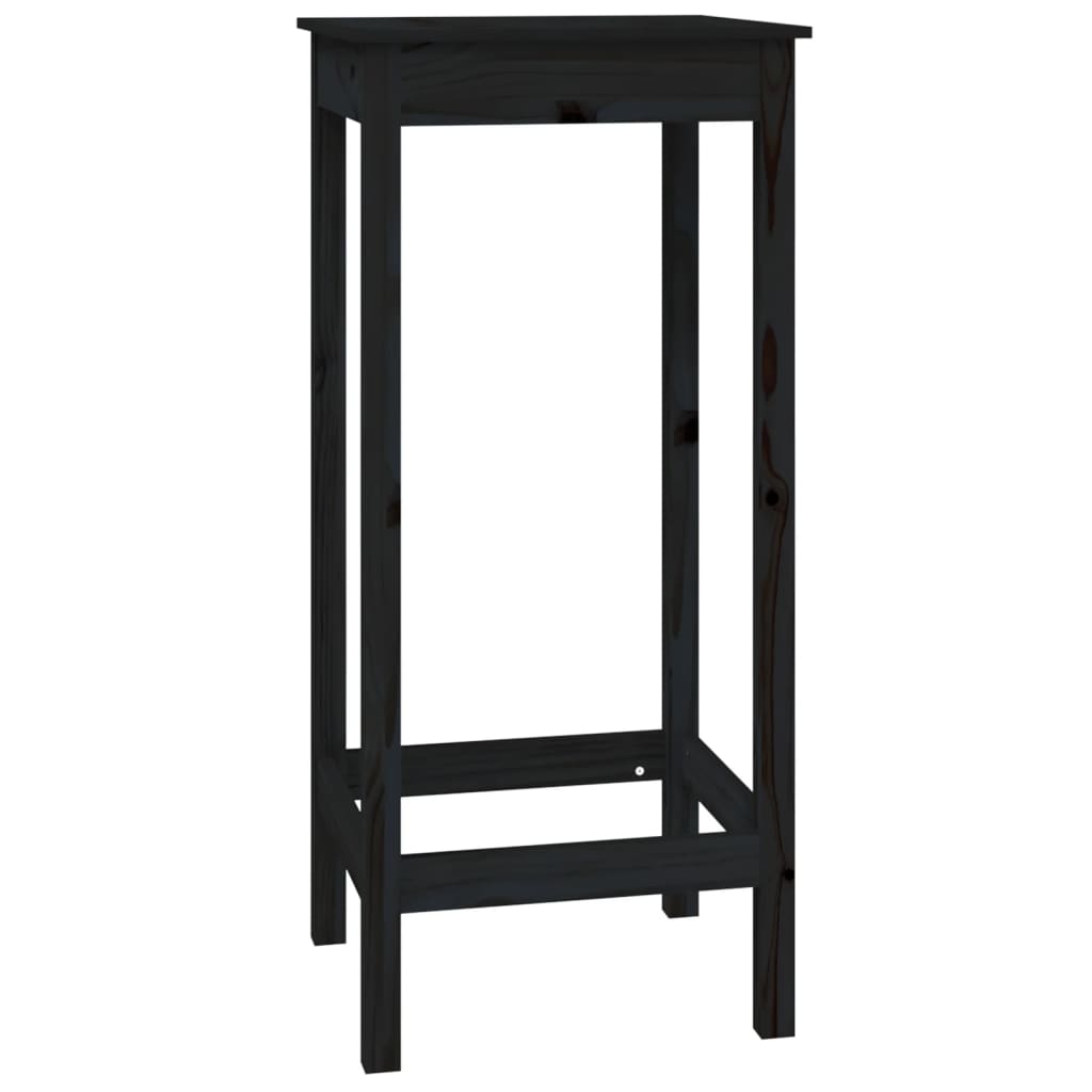 Black bar table 50x50x110 cm solid pine wood
