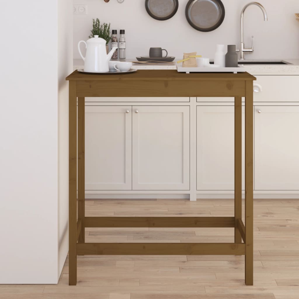Honey brown bar table 100x50x110 cm solid pine wood