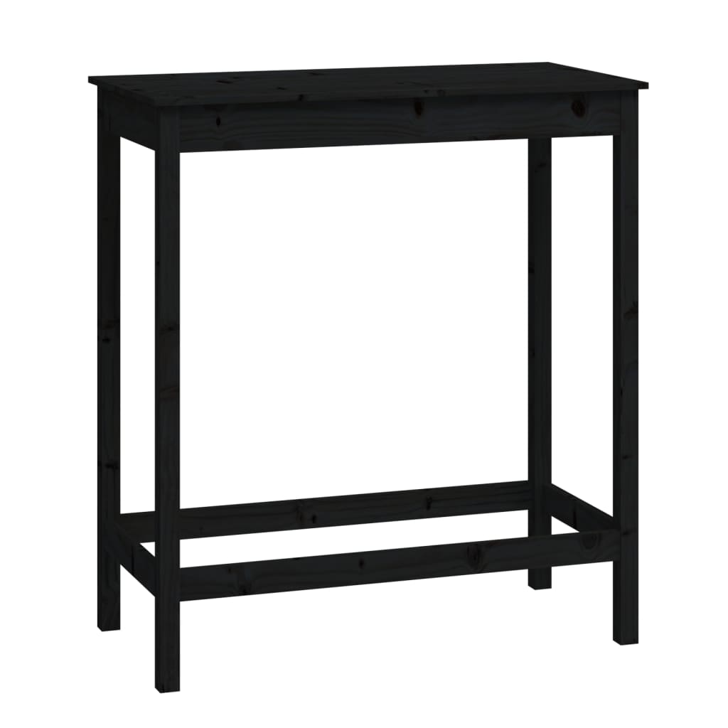 Black bar table 100x50x110 cm solid pine wood