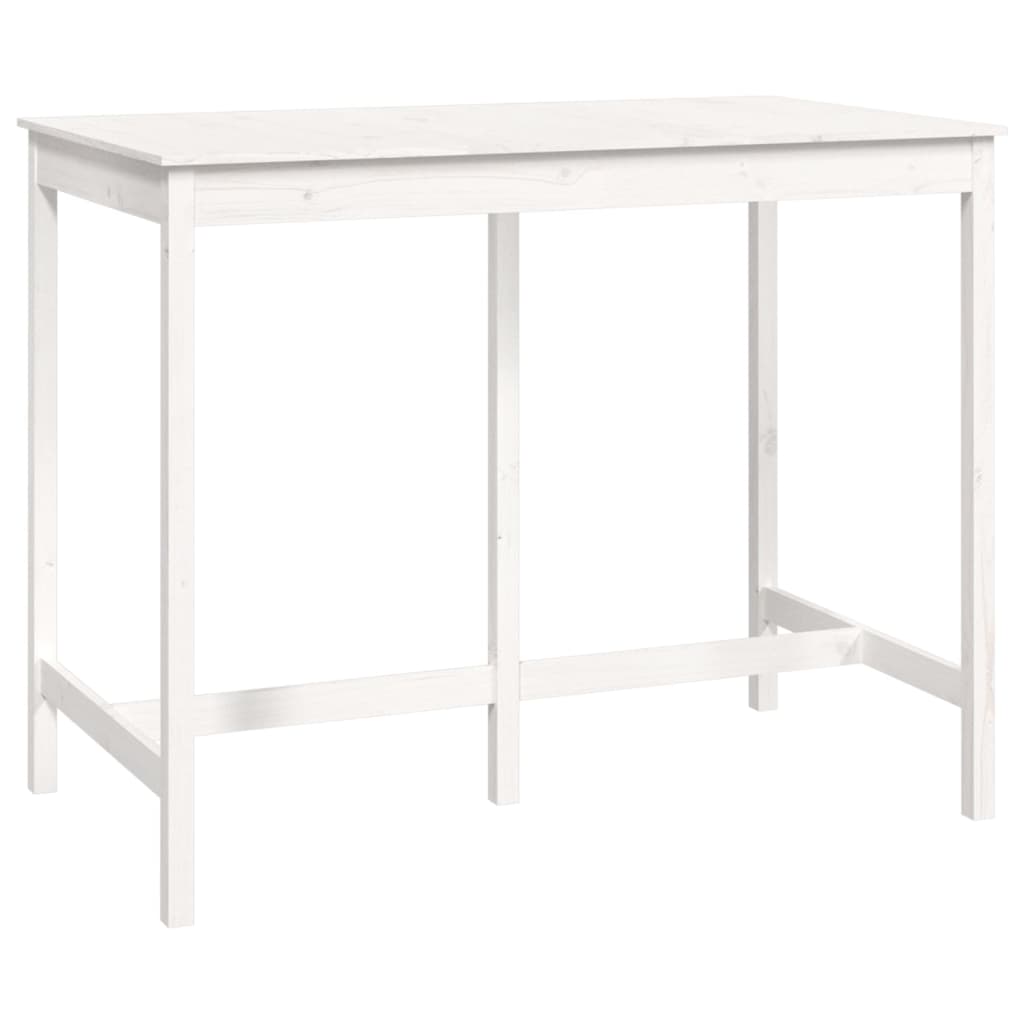 Weißer Stangen Tabelle 140x80x110 cm Festkieferholz