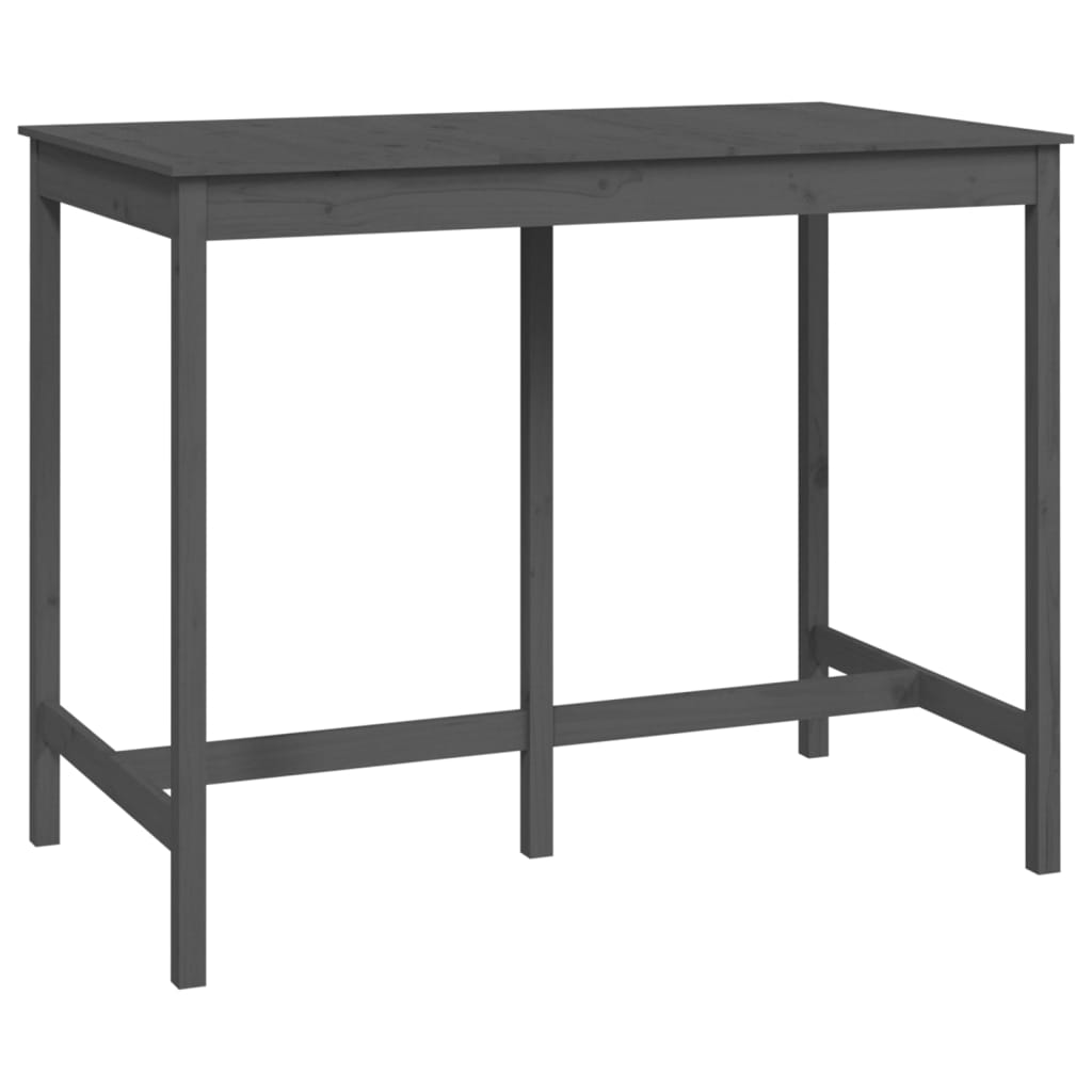 Gray bar table 140x80x110 cm solid pine wood