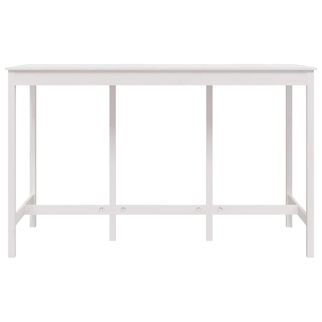 Tavolo da bar bianco 180x80x110 cm in legno di pino solido