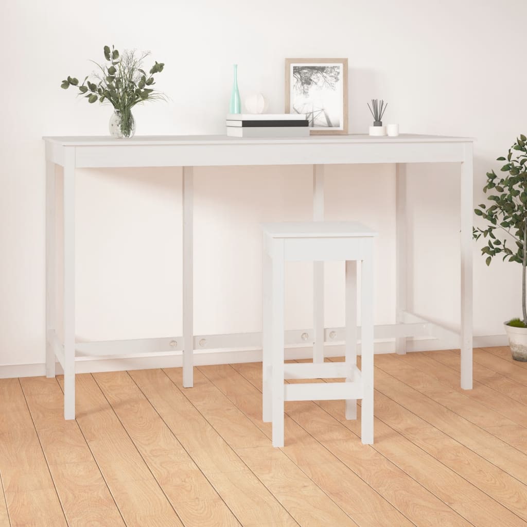 Weißes Balken Tabelle 180x80x110 cm Festkieferholz