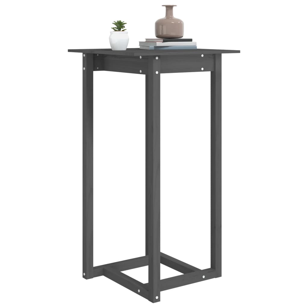 Gray bar table 60x60x110 cm solid pine wood
