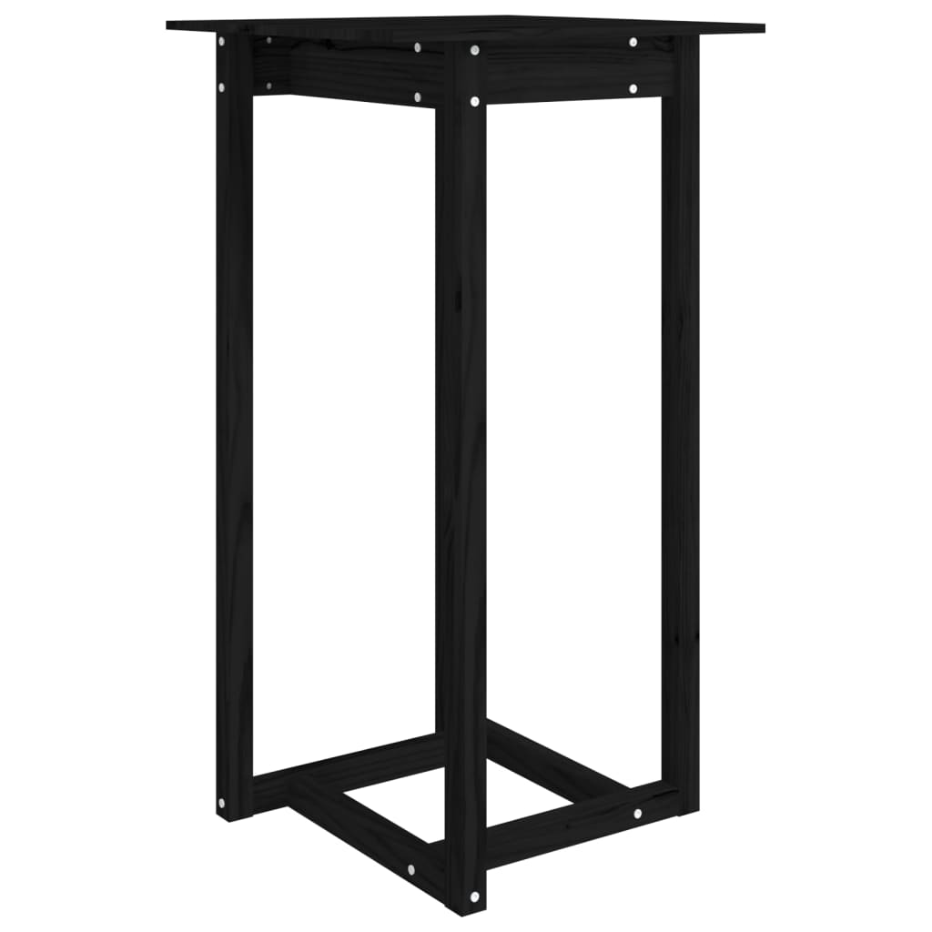 Black bar table 60x60x110 cm solid pine wood