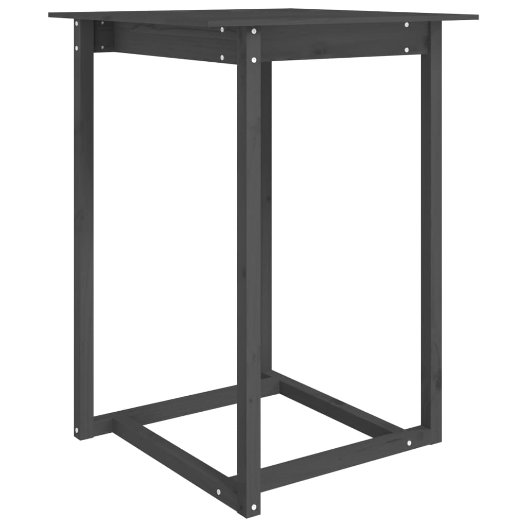 Gray bar table 80x80x110 cm Solid pine wood