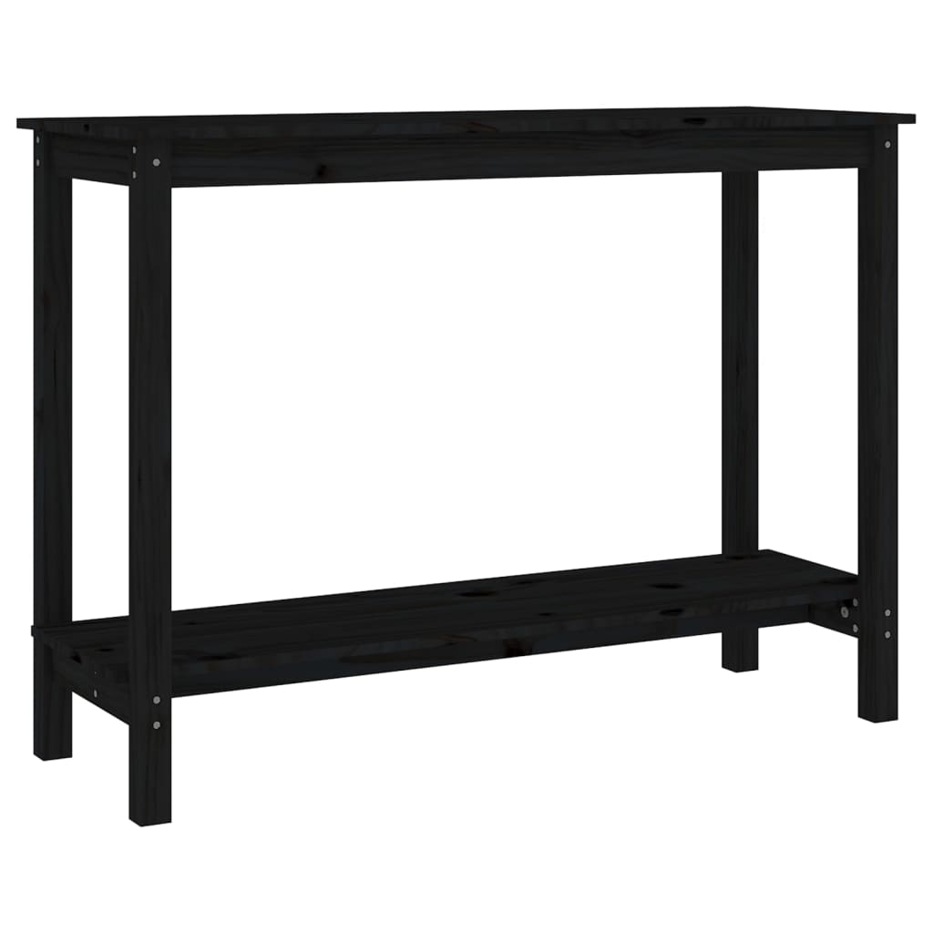 Black console table 110x40x80 cm solid pine wood