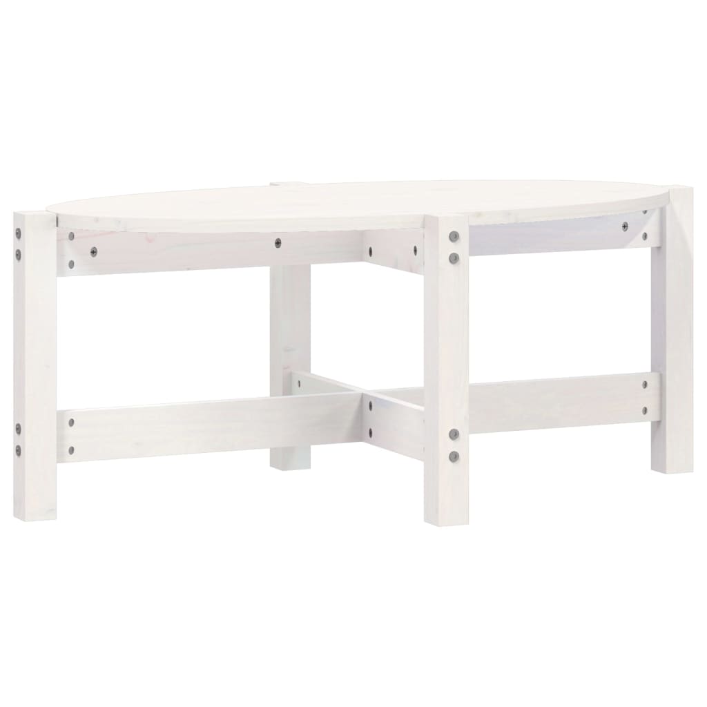 White coffee table 87x48x35 cm solid pine wood