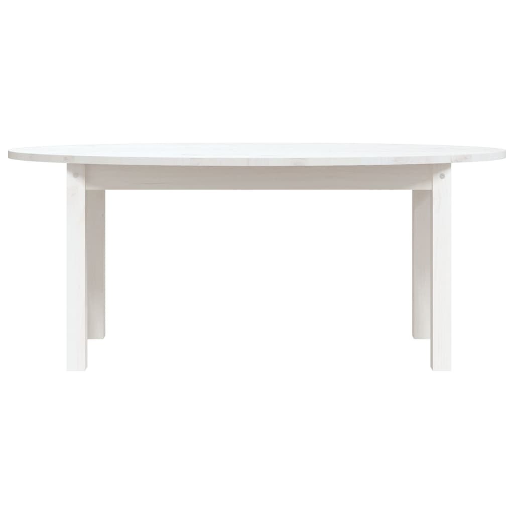 White coffee table 110x55x45 cm solid pine wood