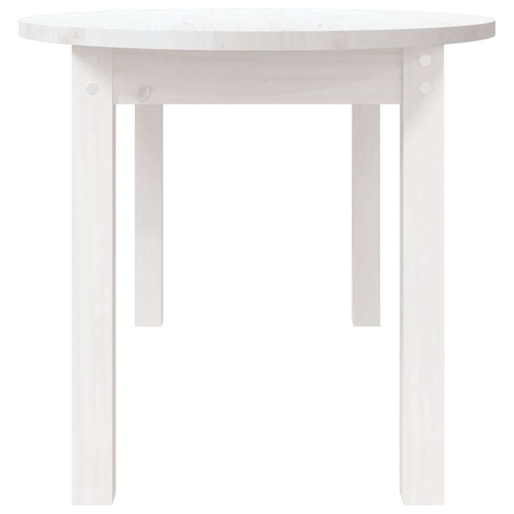 Tavolino Bianco 110x55x45 cm Legno di pino massiccio