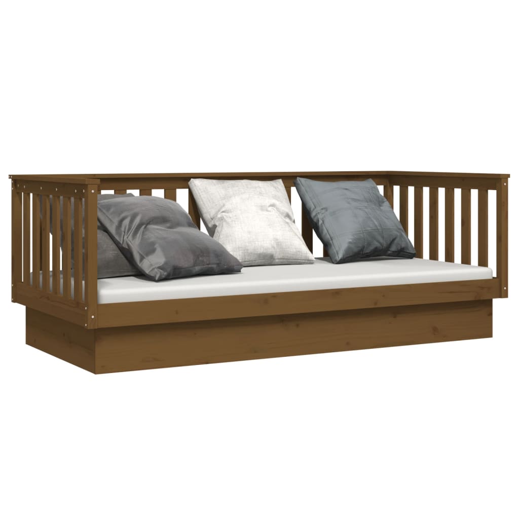 Honey brown day bed 100x200 cm solid pine wood