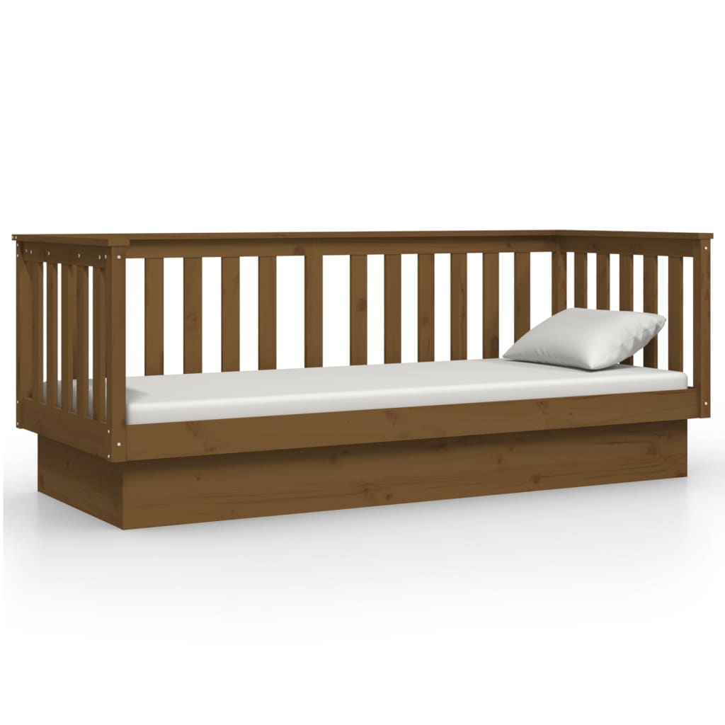 Honey brown day bed 75x190 cm solid pine wood