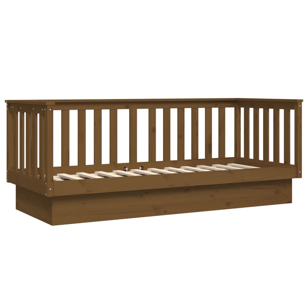 Honey brown day bed 75x190 cm solid pine wood