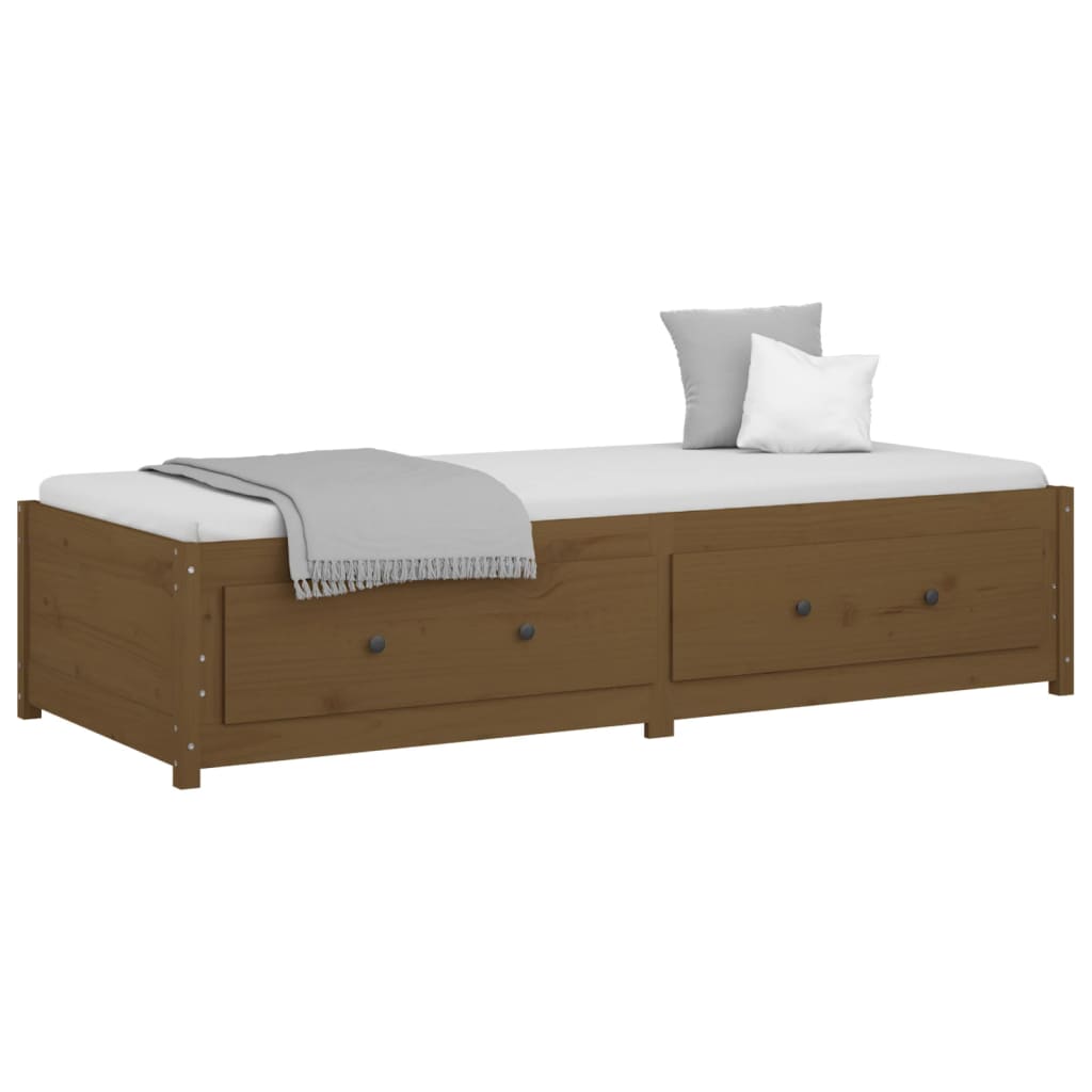 Honigbrauner Bett 90x200 cm Festkieferholz