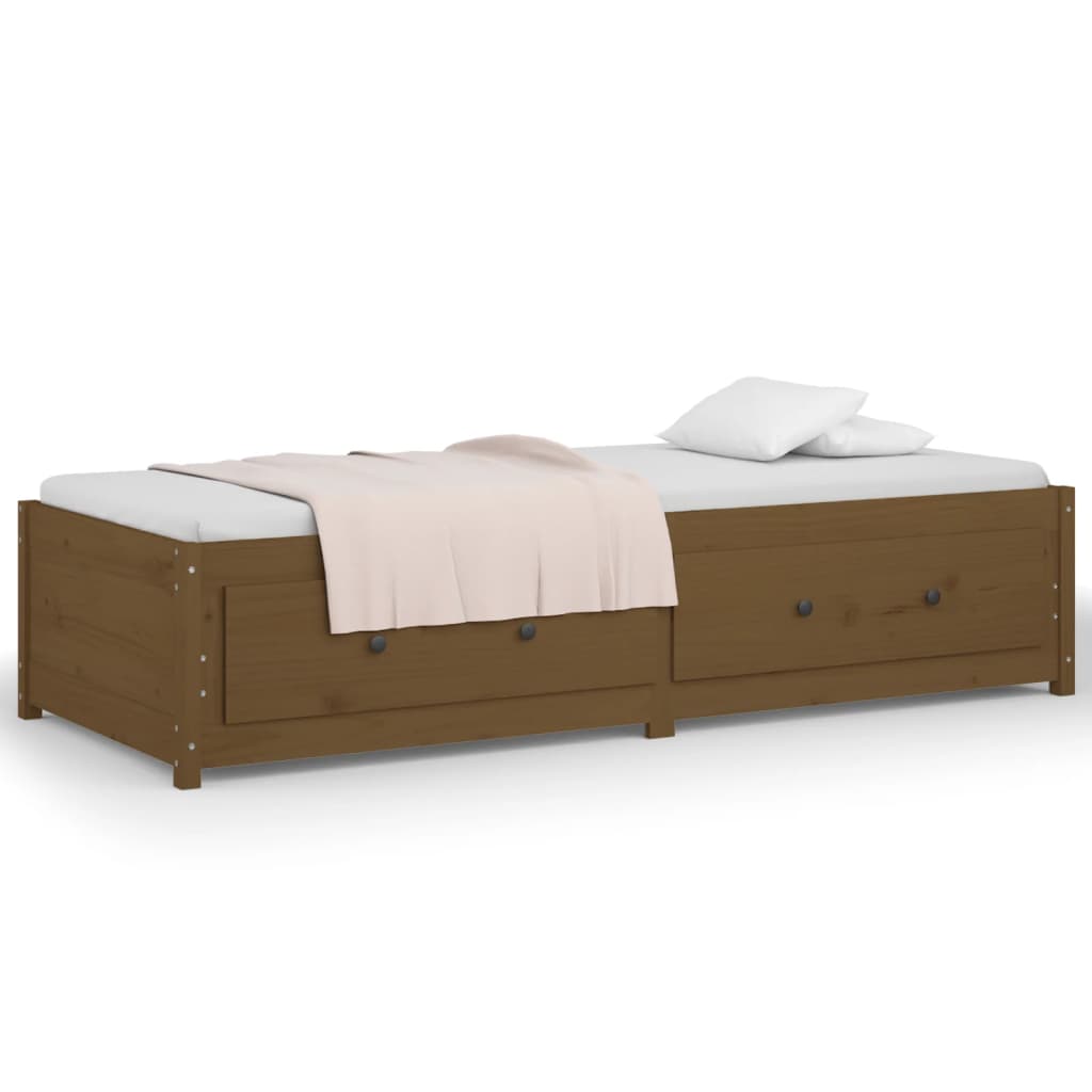 Honigbrauner Bett 90x200 cm Festkieferholz