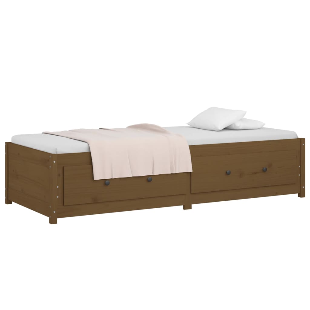 Honey brown bed 90x200 cm solid pine wood