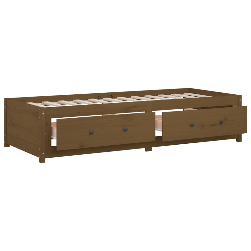 Honey brown bed 90x200 cm solid pine wood