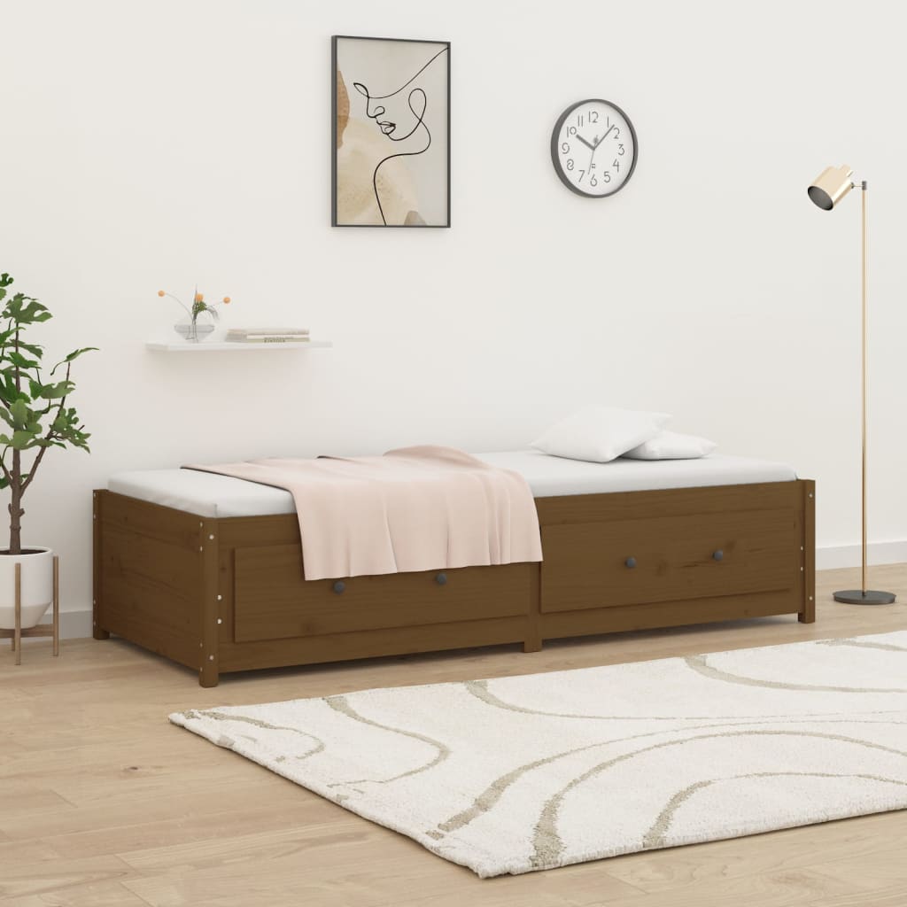 Bed brown honey 90x190 cm Simple solid pine wood