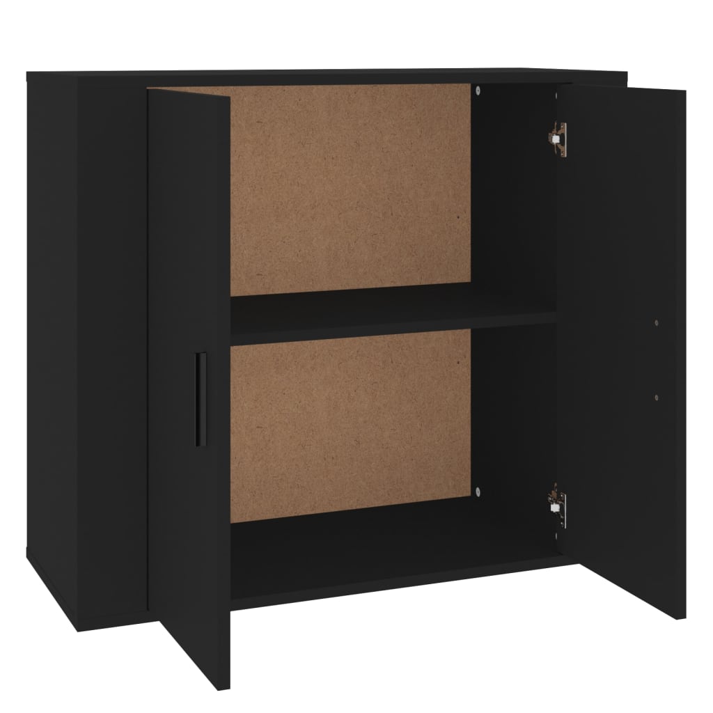 Credenza nera 80x33x70 cm MDF