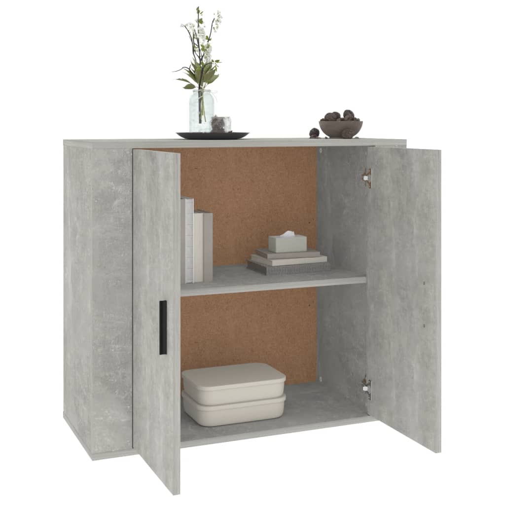 Buffet Gris béton 80x33x70 cm Bois d'ingénierie