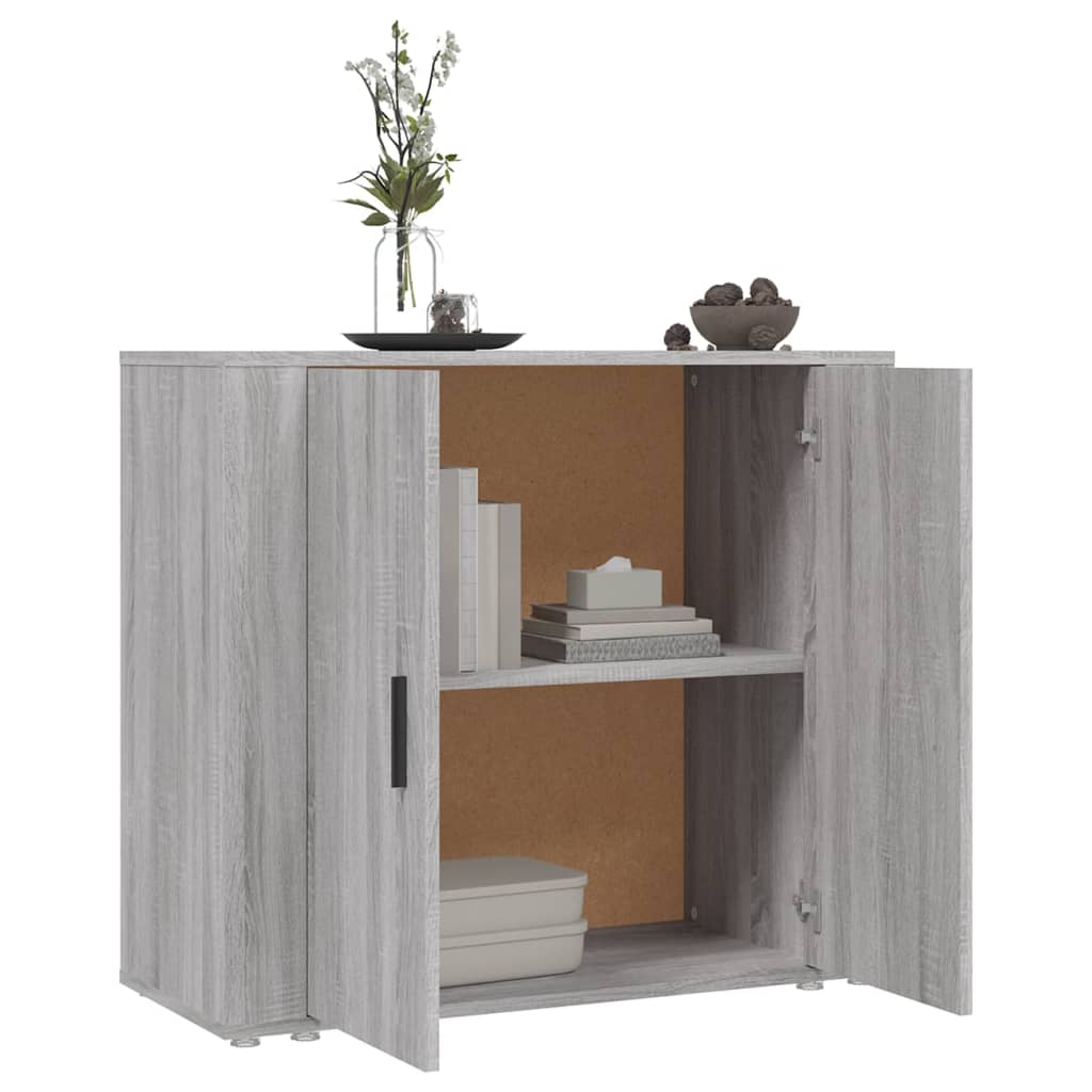 Credenza Sonoma grigia 80x33x70 cm MDF