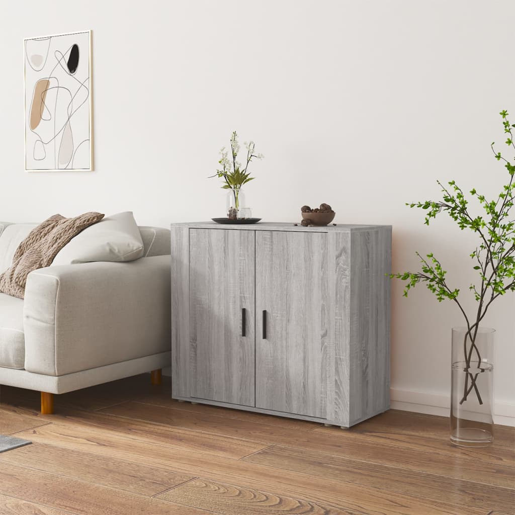 Credenza Sonoma grigia 80x33x70 cm MDF