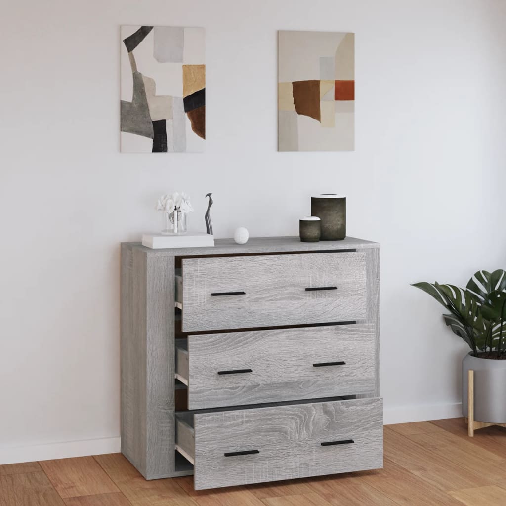 Credenza Sonoma grigia 80x33x70 cm MDF