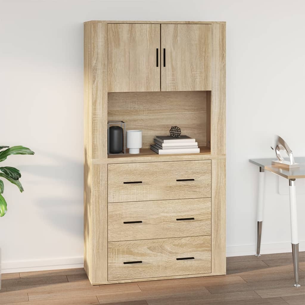 Sonoma oak wall cabinet 80x33x80 cm engineering wood