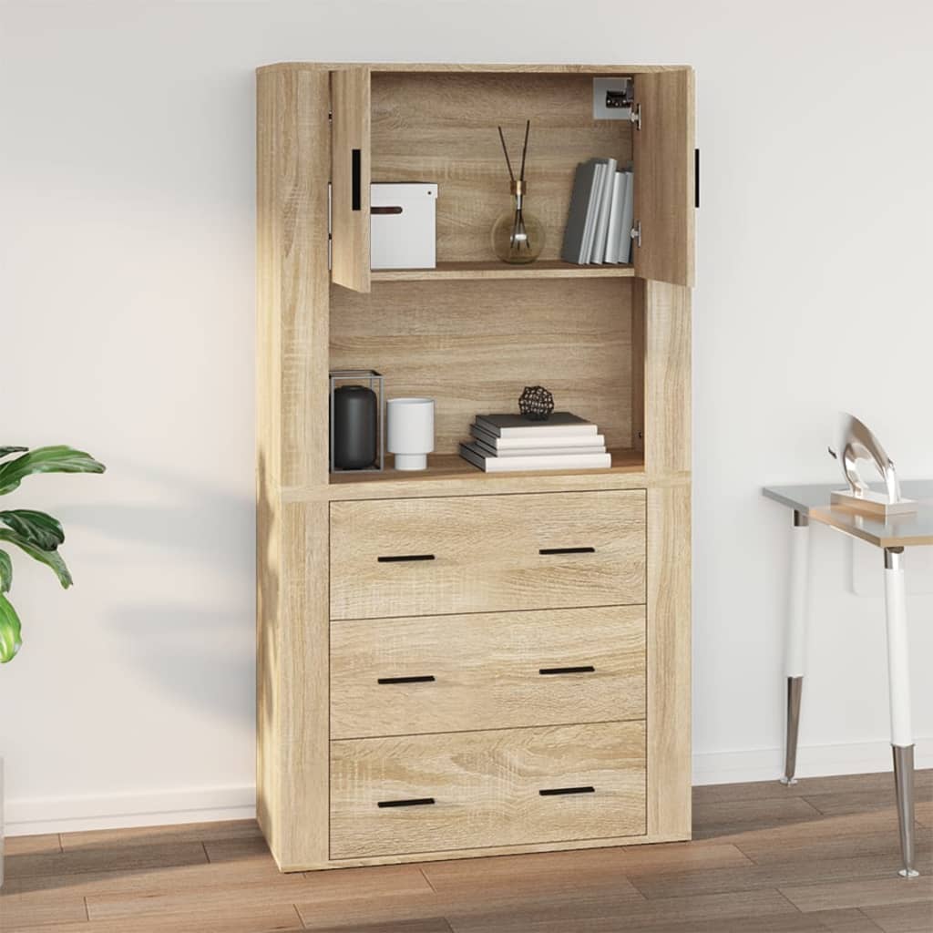 Sonoma oak wall cabinet 80x33x80 cm engineering wood