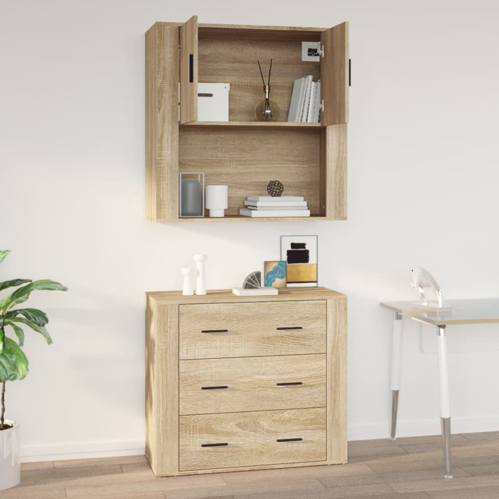 Sonoma oak wall cabinet 80x33x80 cm engineering wood