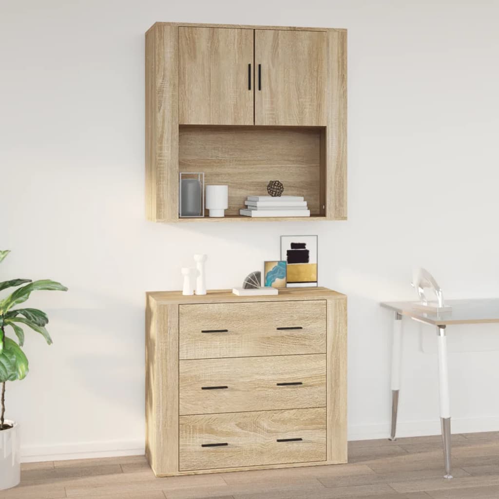 Sonoma oak wall cabinet 80x33x80 cm engineering wood