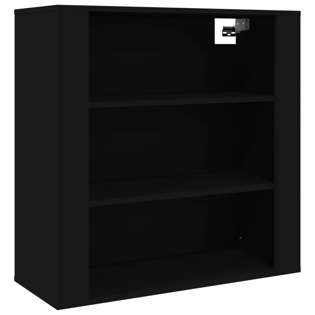 Black wall cabinet 80x33x80 cm Engineering wood