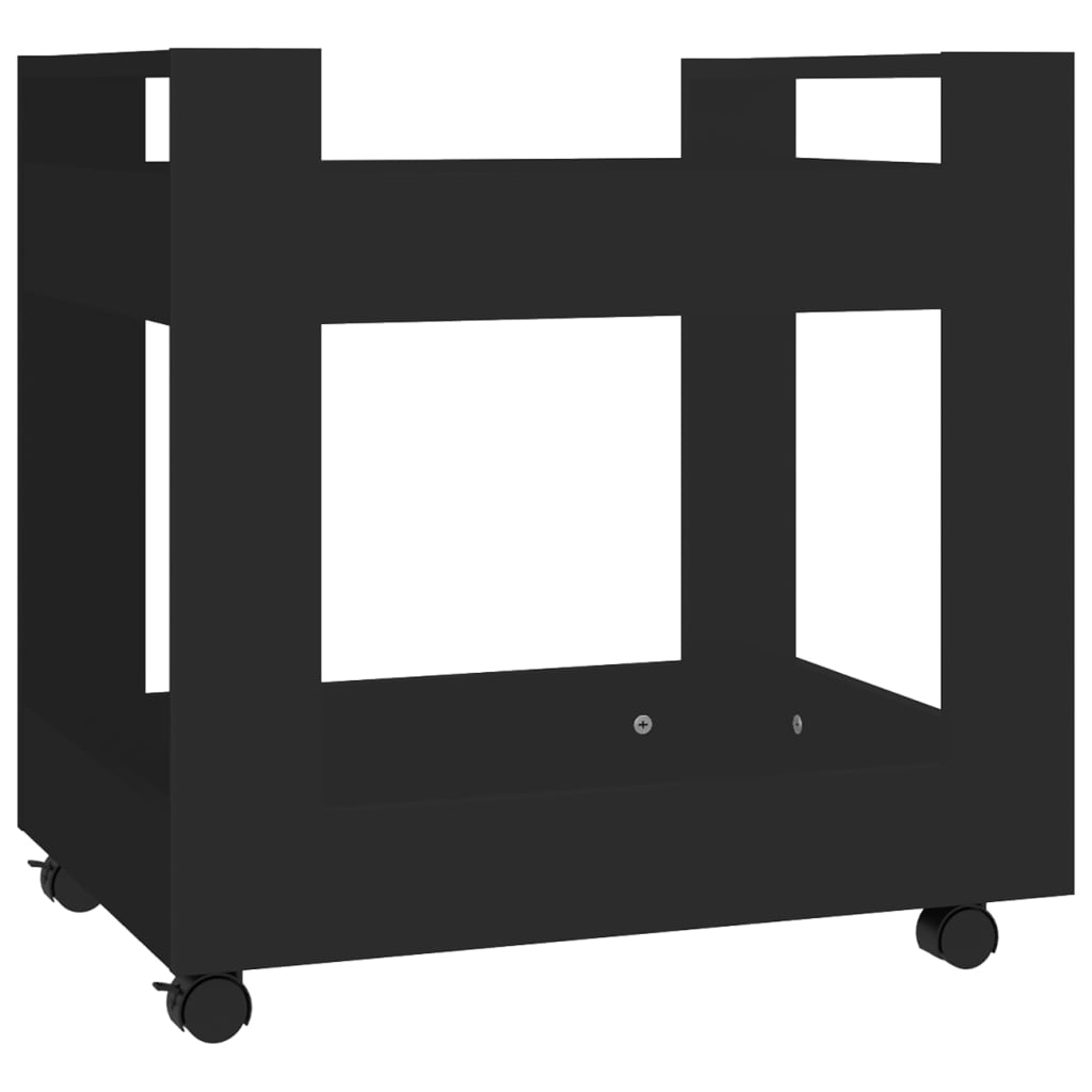 Black office cart 60x45x60 cm Engineering wood