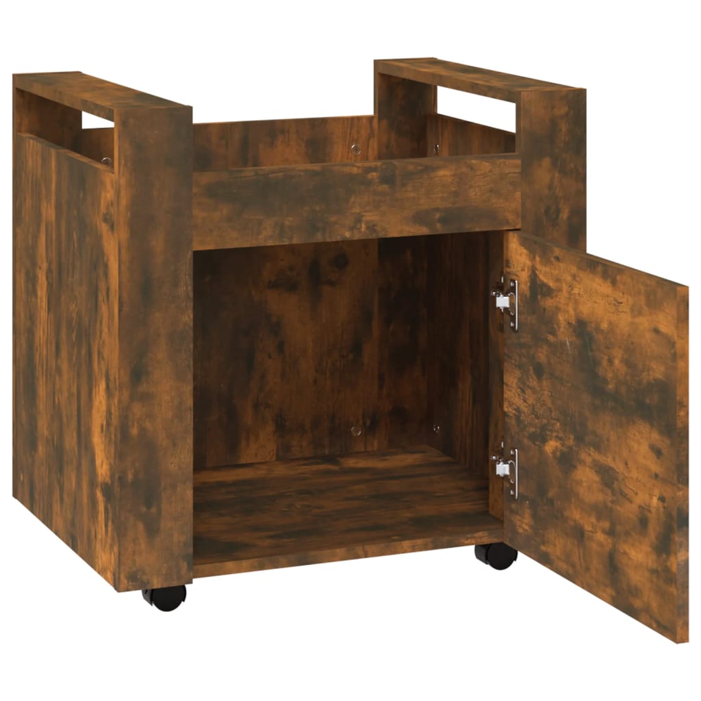 Smoked oak office cart 60x45x60 cm engineering wood