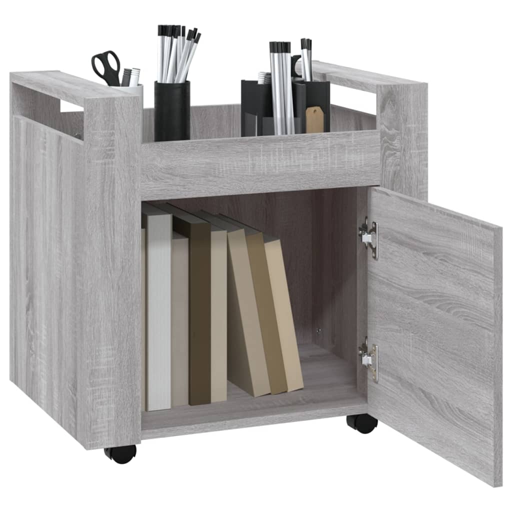 Sonoma Grey Office Cart 60x45x60 cm ingegneria in legno