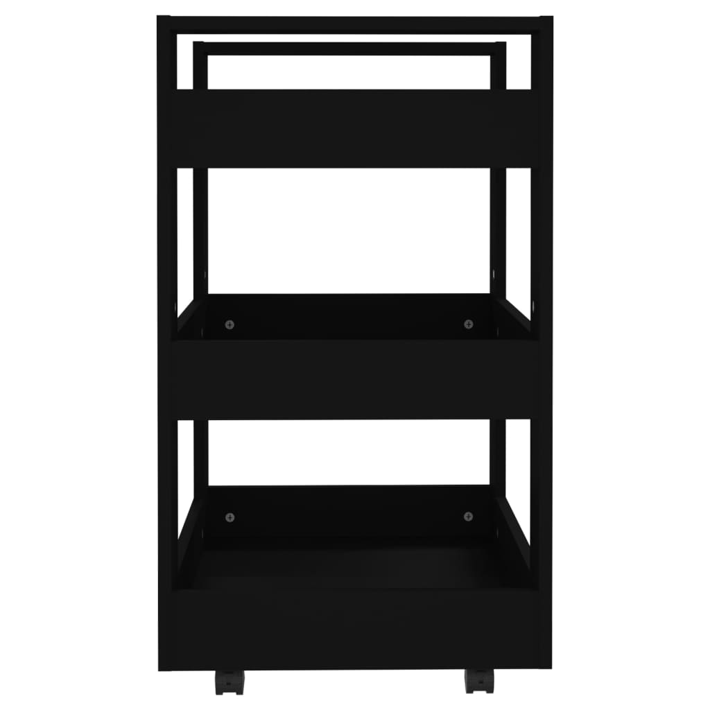 Black kitchen cart 60x45x80 cm engineering wood