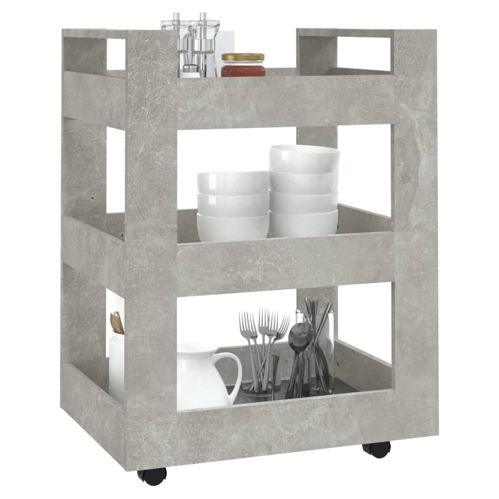 Concrete gray kitchen cart 60x45x80 cm engineering wood
