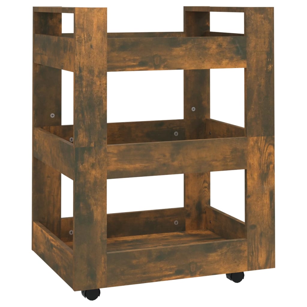 Smoked oak kitchen cart 60x45x80 cm engineering wood