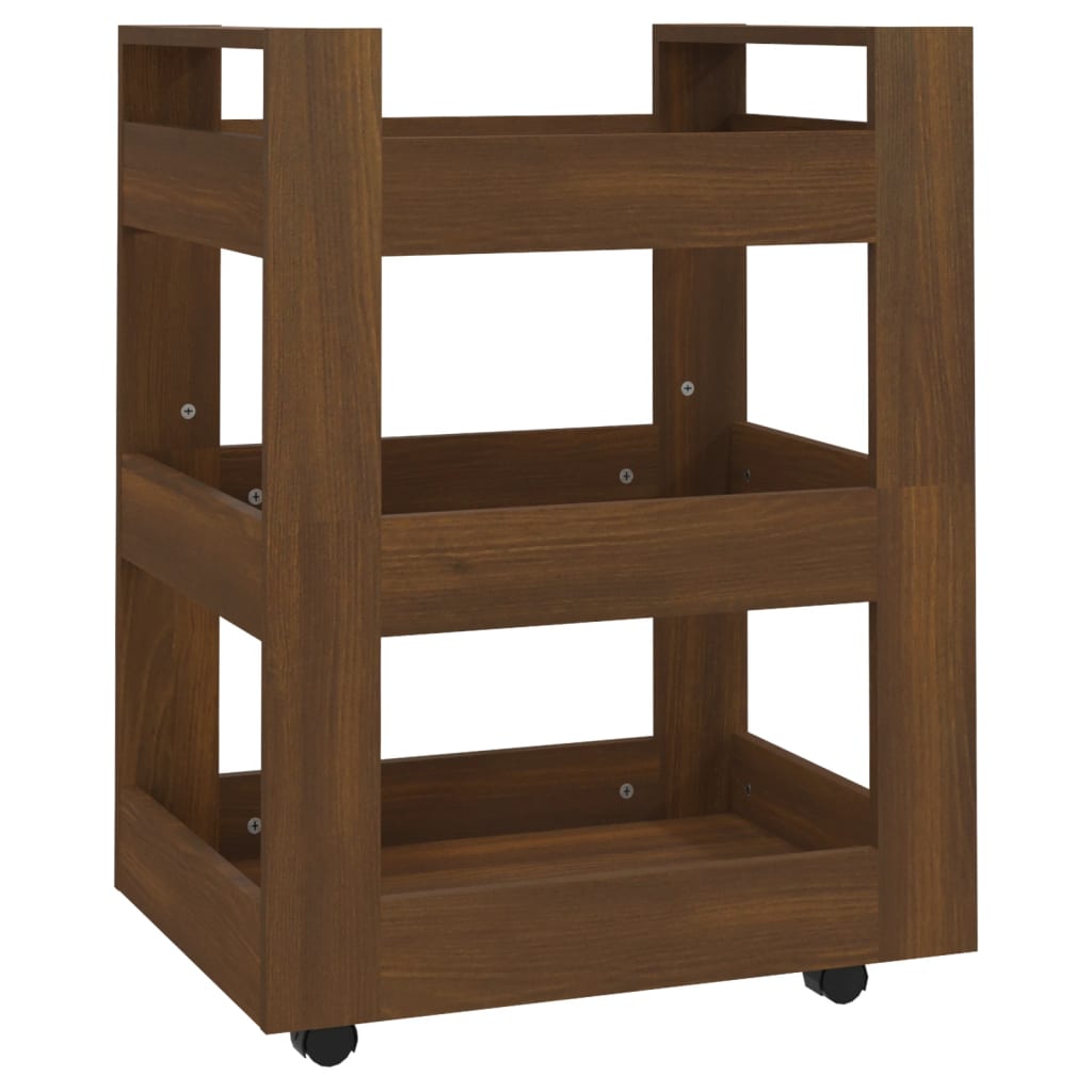Brown oak kitchen cart 60x45x80 cm engineering wood