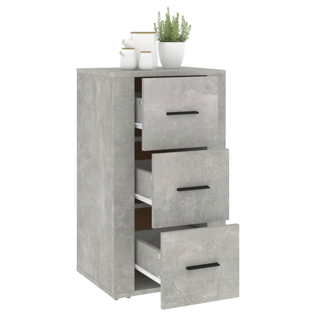 Buffet Gris béton 40x33x70 cm Bois d'ingénierie