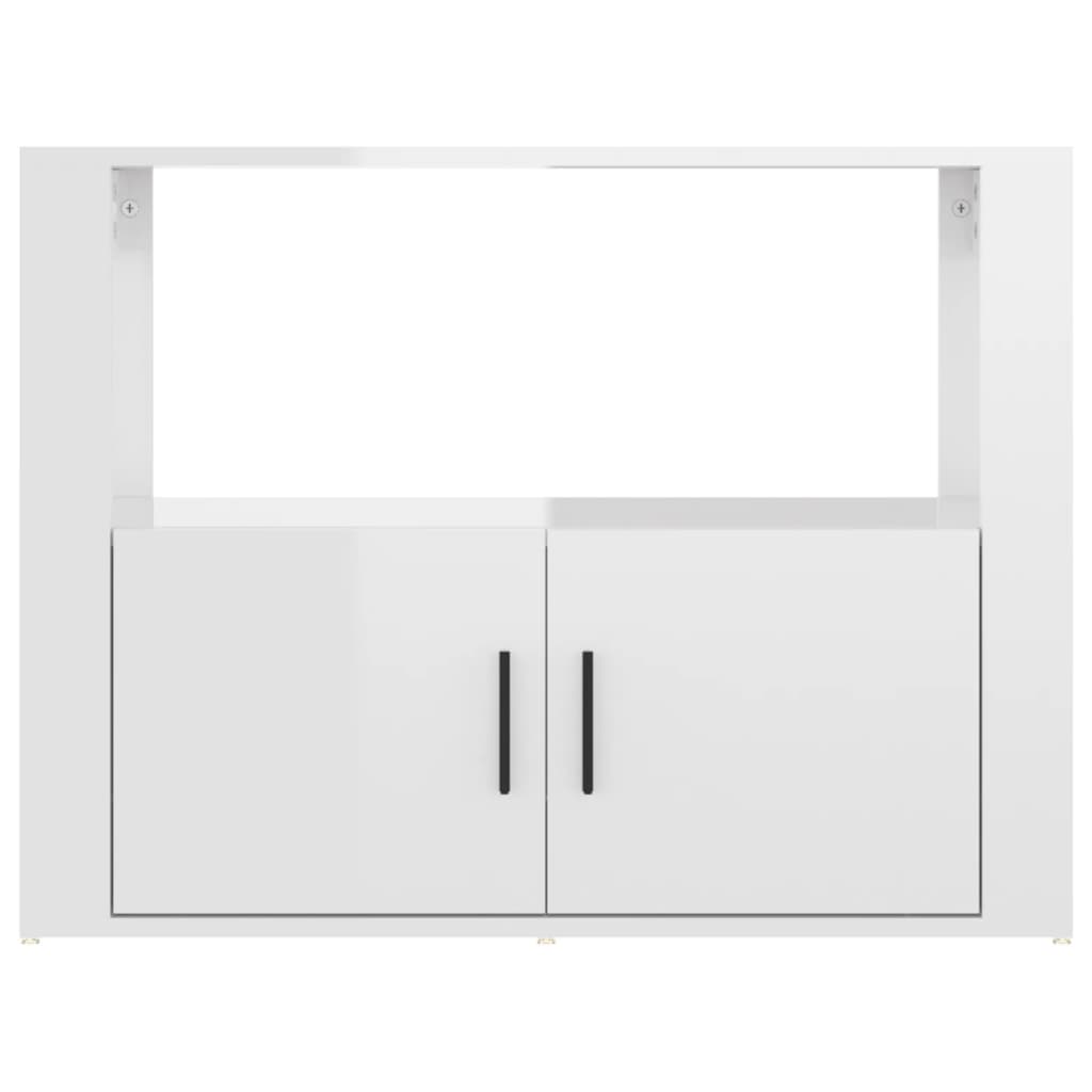 Shiny white buffet 80x30x60 cm engineering wood