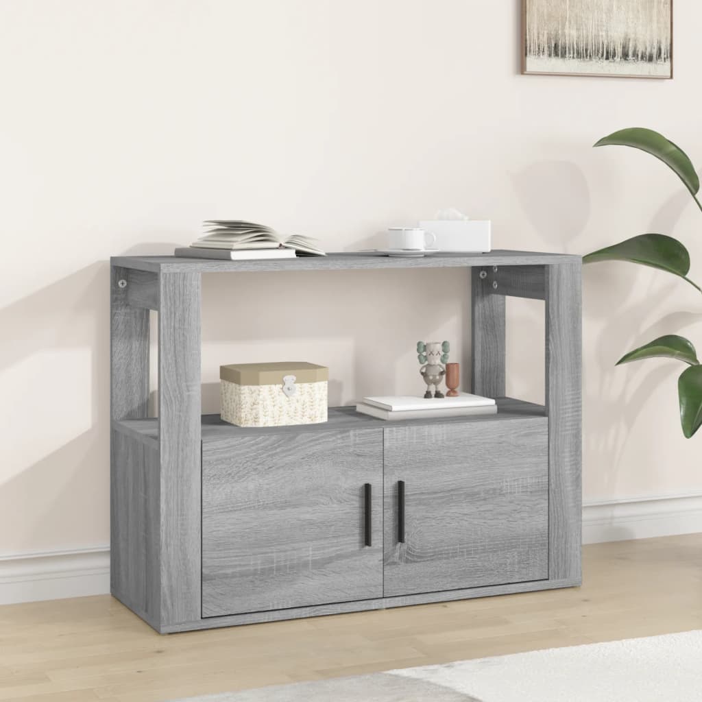 Credenza Sonoma grigia 80x30x60 cm MDF