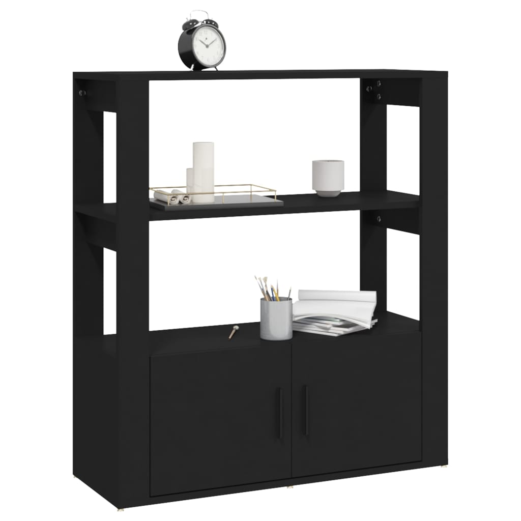 Black buffet 80x30x90 cm Engineering wood