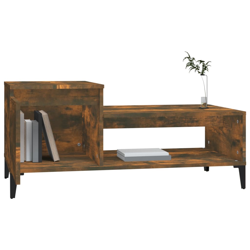 Smoked oak coffee table 100x50x45 cm engineering wood