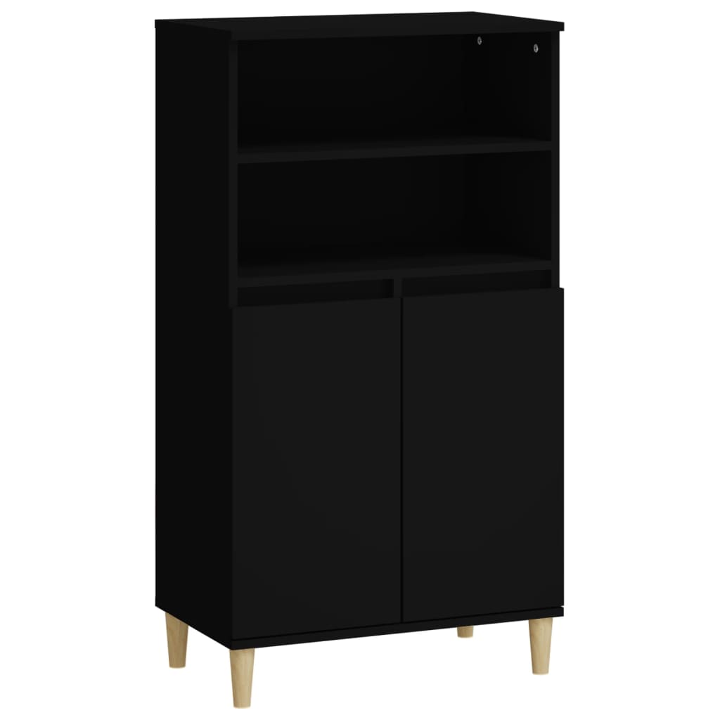 Black upper buffet 60x36x110 cm engineering wood