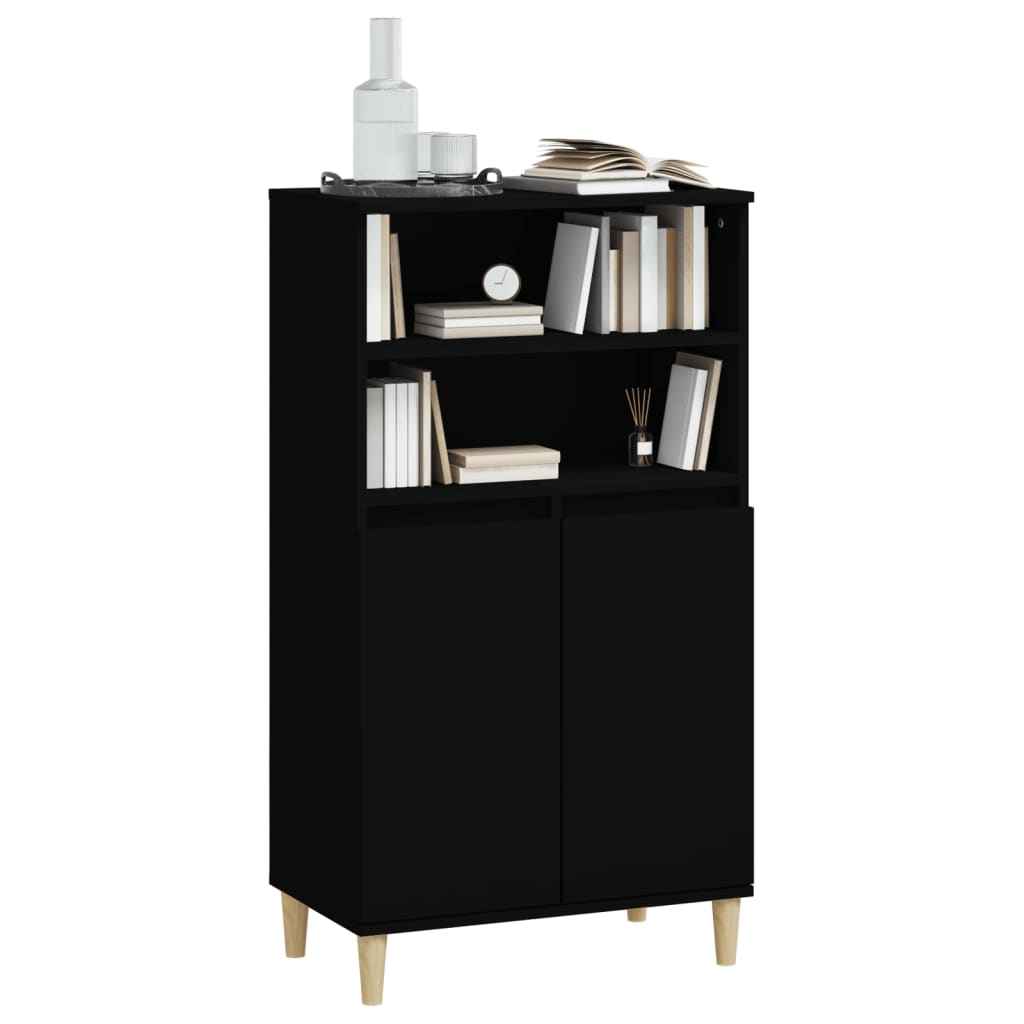 Black upper buffet 60x36x110 cm engineering wood