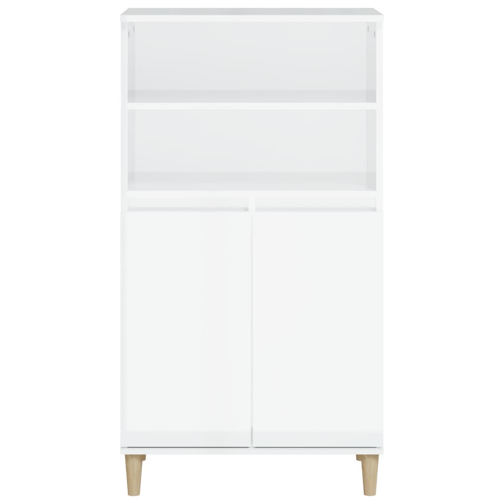 Shiny white up white buffet 60x36x110 cm Engineering wood