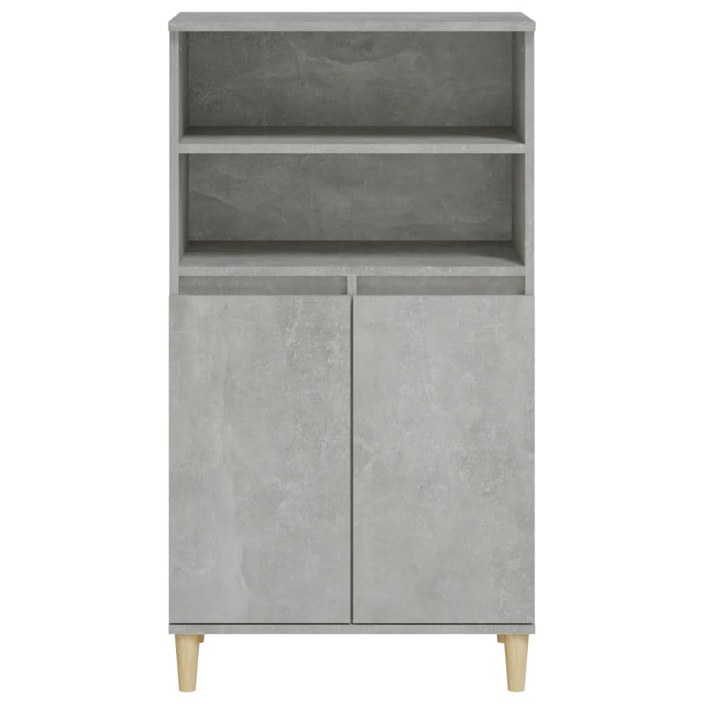 Buffet in cemento grigio alto 60x36x110 cm legno di ingegneria