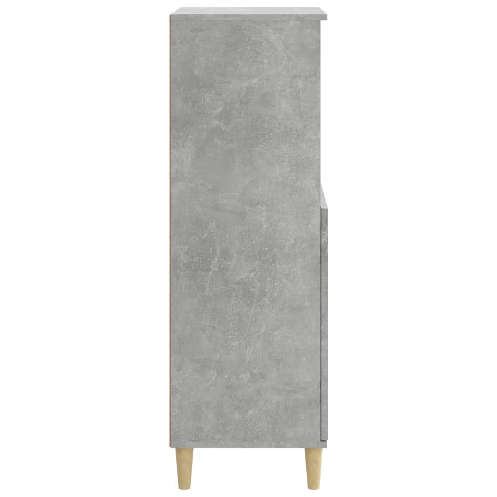 Buffet in cemento grigio alto 60x36x110 cm legno di ingegneria