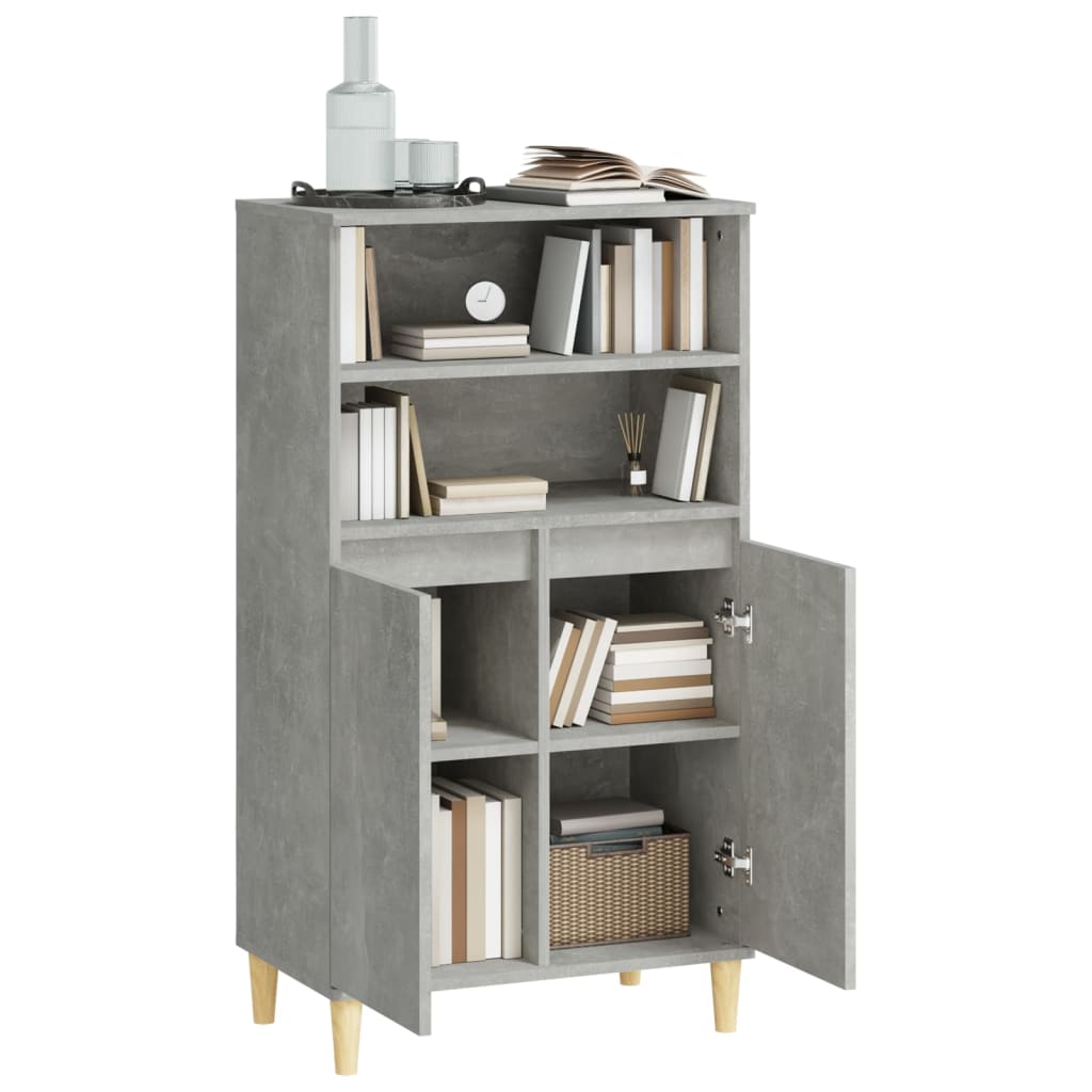 High gray concrete buffet 60x36x110 cm Engineering wood